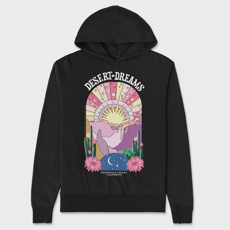 Desert Dreams Floral, Hanorac Oversize Barbati (Unisex)