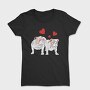 Bulldog Love Hearts, Tricou Femei