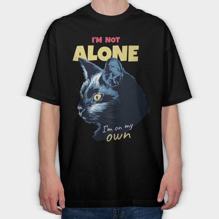 Cat Alone Own, Tricou Oversize Barbati (Unisex)