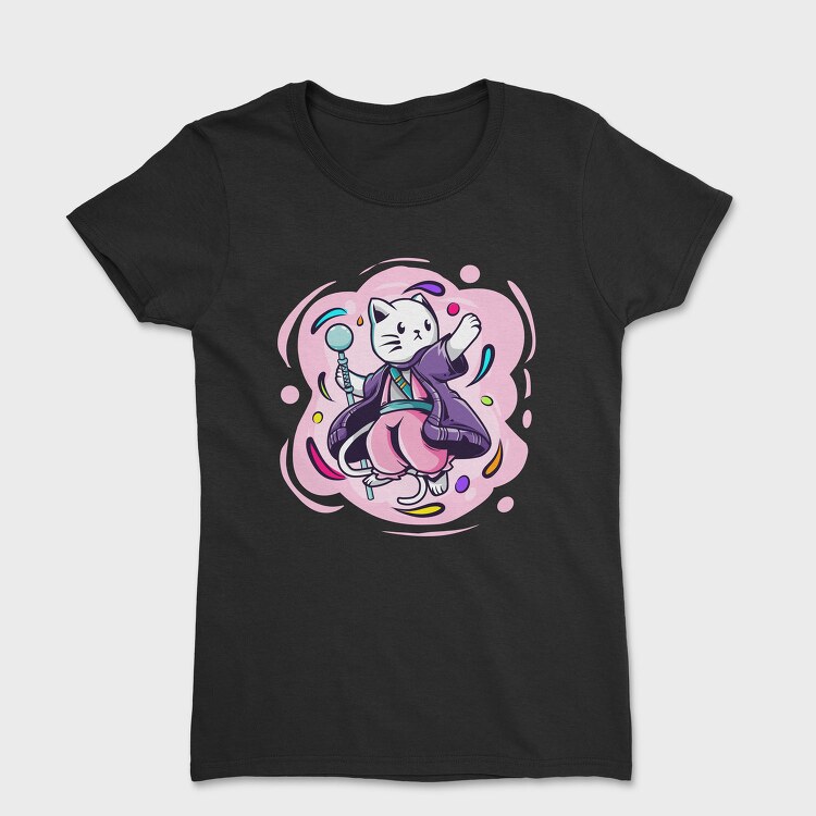 Cat Wizard Vibes, Tricou Femei