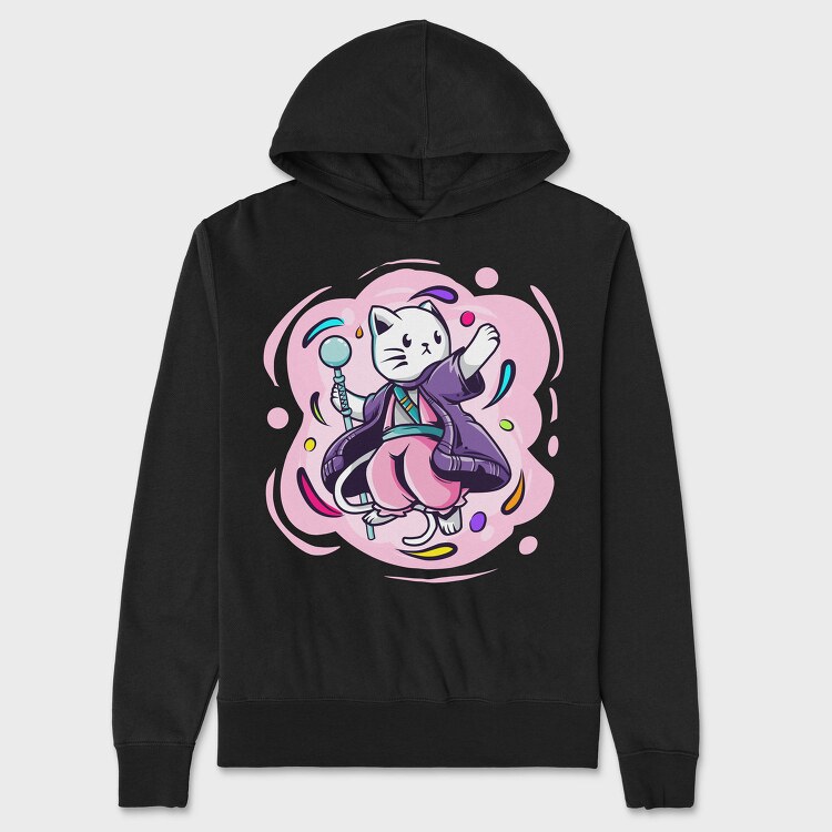 Cat Wizard Vibes, Hanorac Oversize Barbati (Unisex)