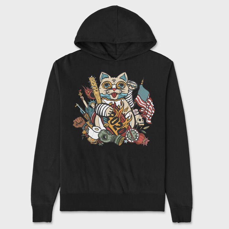 Cat Rebellion 2020, Hanorac Oversize Barbati (Unisex)