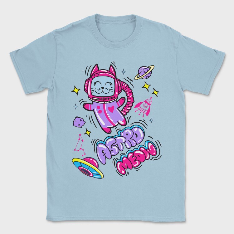 Cat Astronaut Meow, Tricou Barbati (Unisex)