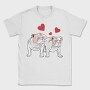 Bulldog Love Hearts, Tricou Barbati (Unisex)