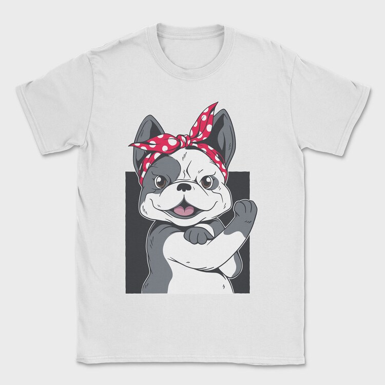 Bulldog Bandana Chic, Tricou Barbati (Unisex)