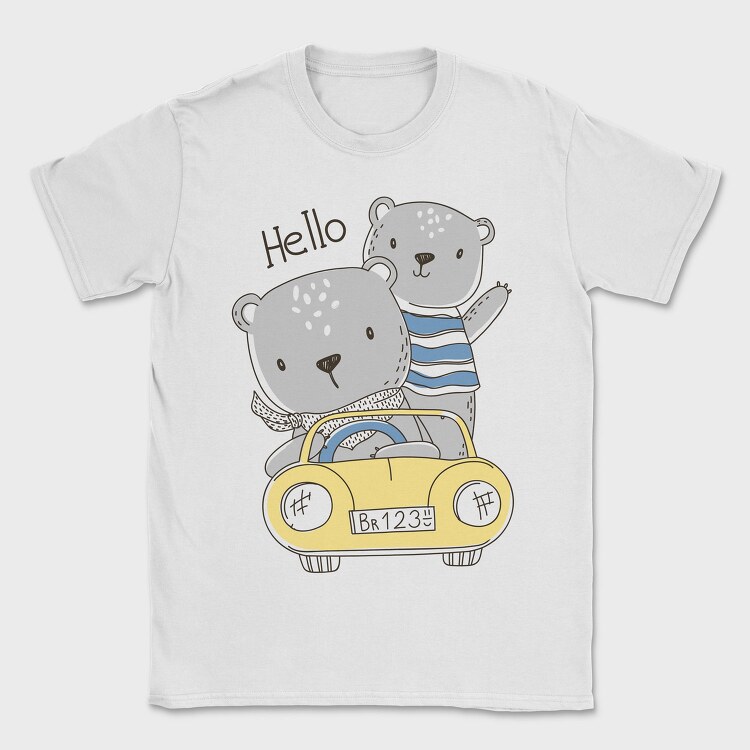 Bear Drive Hello, Tricou Barbati (Unisex)