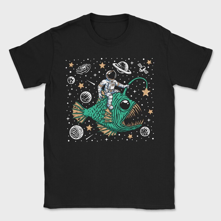Astronaut Fish Space Ride, Tricou Barbati (Unisex)