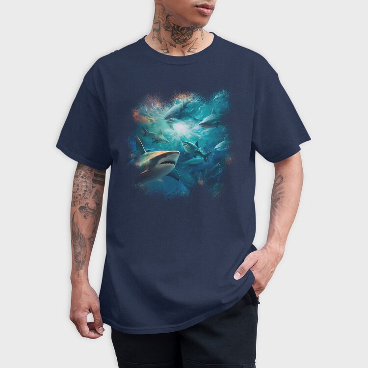 Galaxy of Sharks, Tricou Barbati (Unisex)