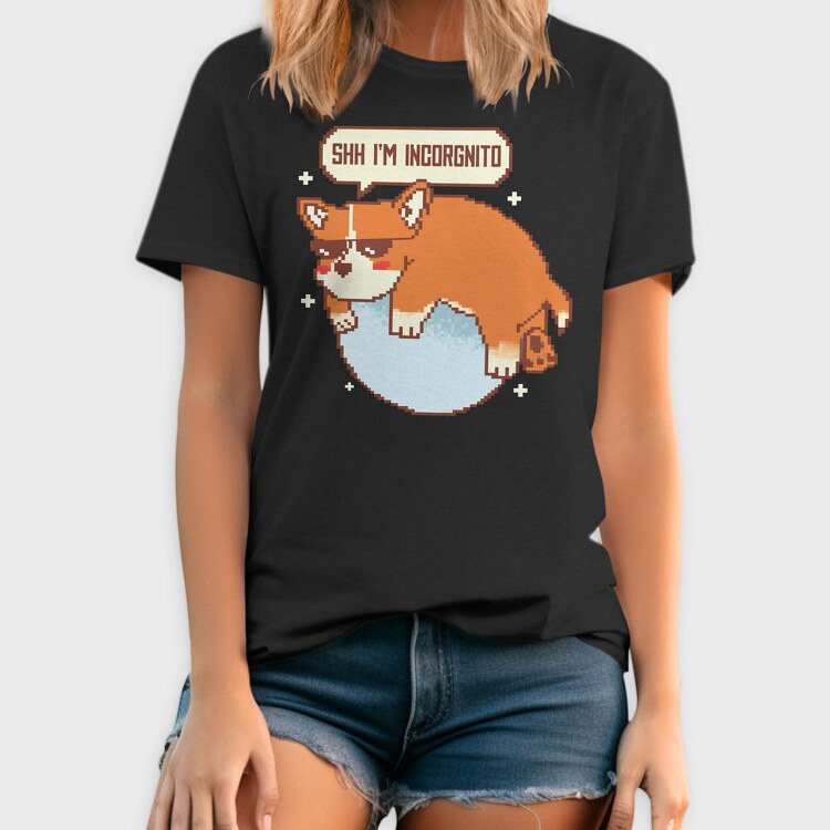 Corgi Dog Pixel, Tricou Barbati (Unisex)