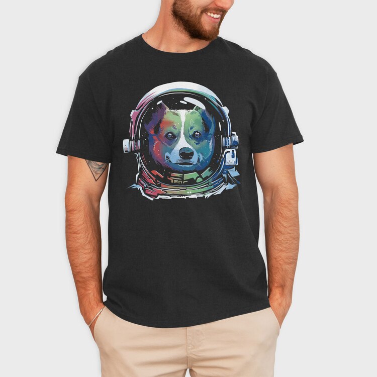 Corgi Space Rainbow, Tricou Barbati (Unisex)