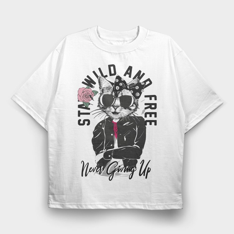 Cool Cat Boss, Tricou Oversize Barbati (Unisex)