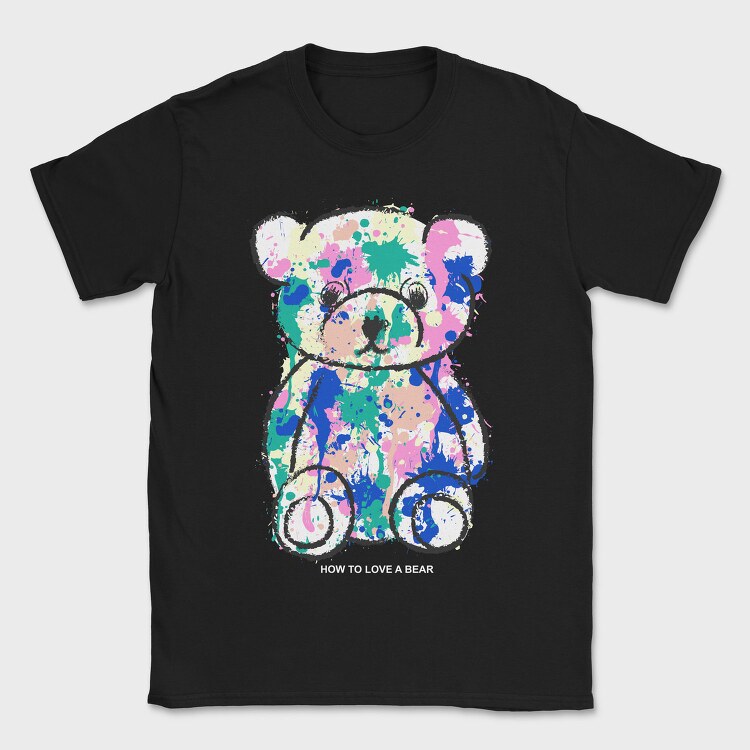 Color Splash Bear, Tricou Barbati (Unisex)