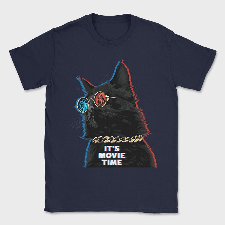 Cat Movie Time, Tricou Barbati (Unisex)