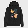 Cat Glasses Night, Hanorac Oversize Barbati (Unisex)