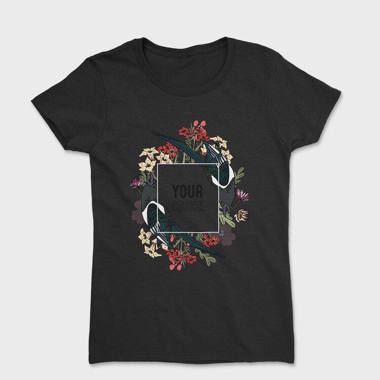 Bird Bloom Frame, Tricou Femei