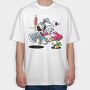 Bunny Punch Vibes, Tricou Oversize Barbati (Unisex)