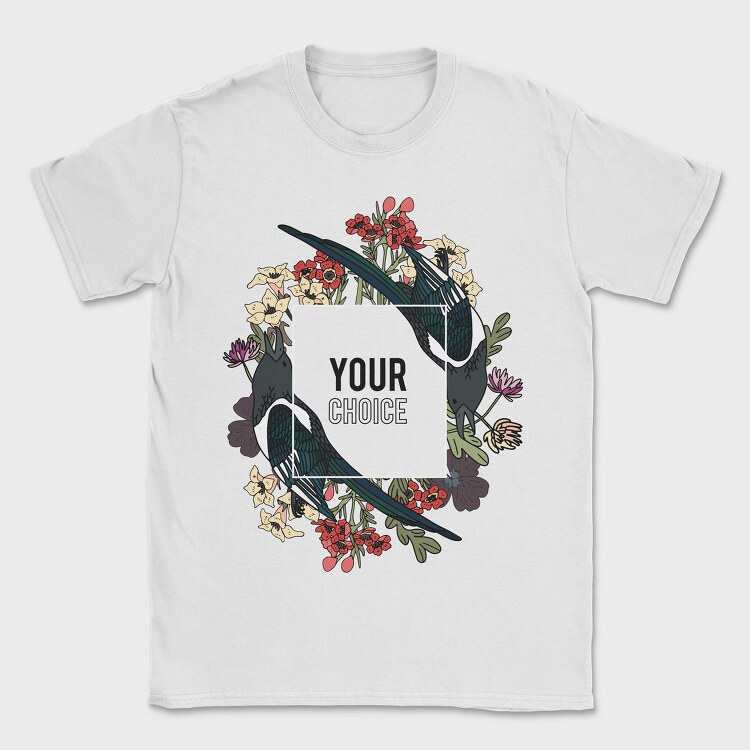 Bird Bloom Frame, Tricou Barbati (Unisex)