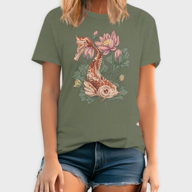 Koi Lotus, Tricou Barbati (Unisex)