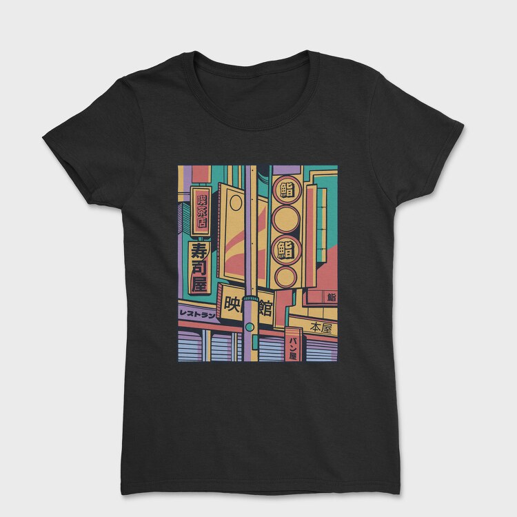 Japanese City Colorful, Tricou Femei