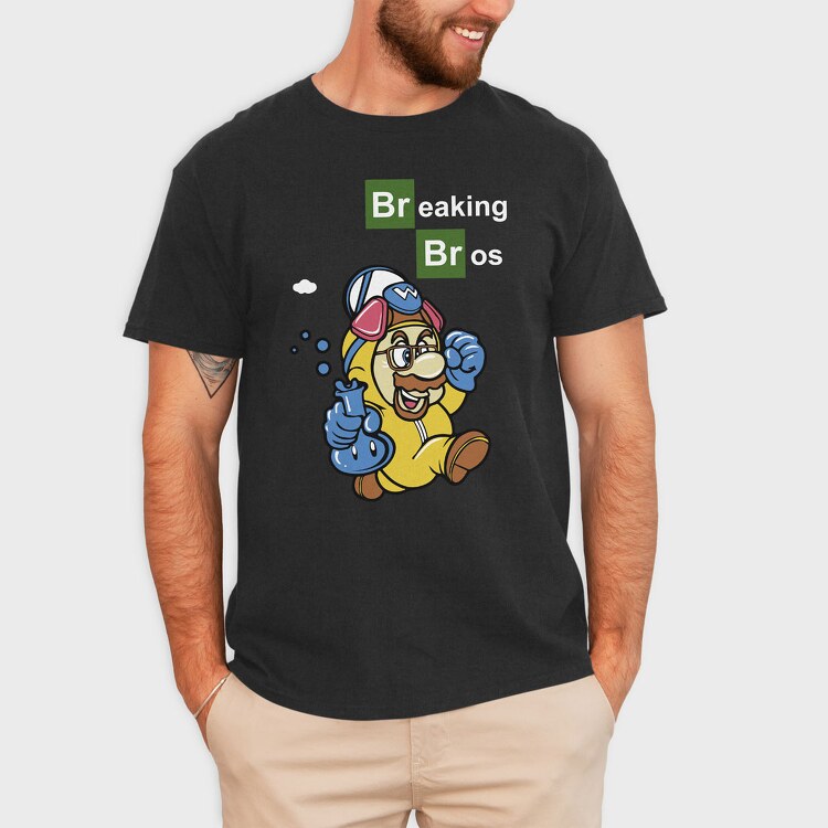 Breacking Bros Mario, Tricou Barbati (Unisex)