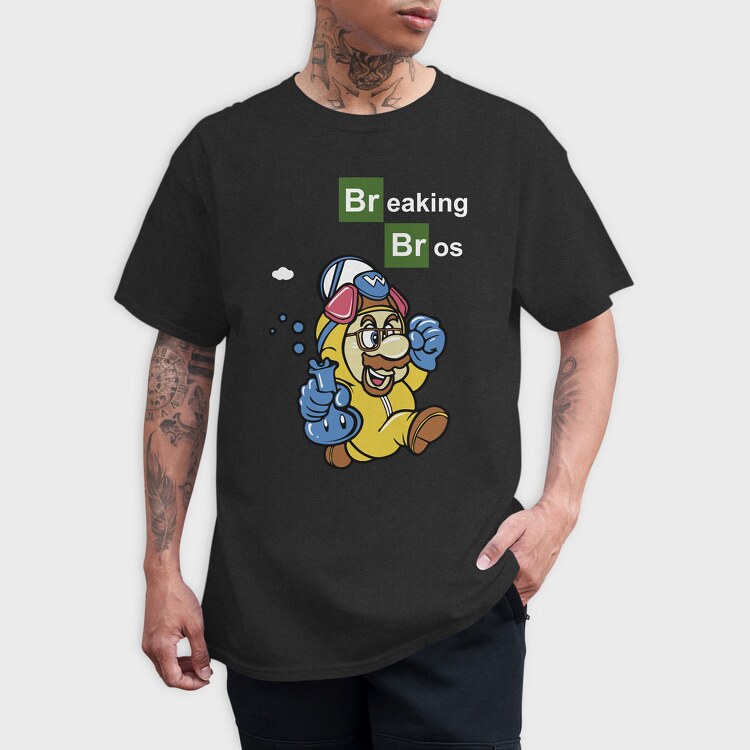Breacking Bros Mario, Tricou Barbati (Unisex)