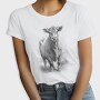 Cow Hand Drawn Style Braunvieh, Tricou Femei