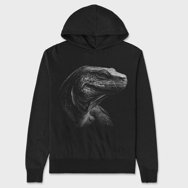 Komodo Dragon Monochrome, Hanorac Oversize Barbati (Unisex)