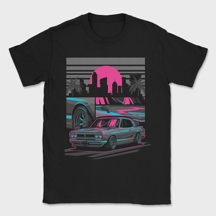 Skyline Retro Night, Tricou Barbati (Unisex)
