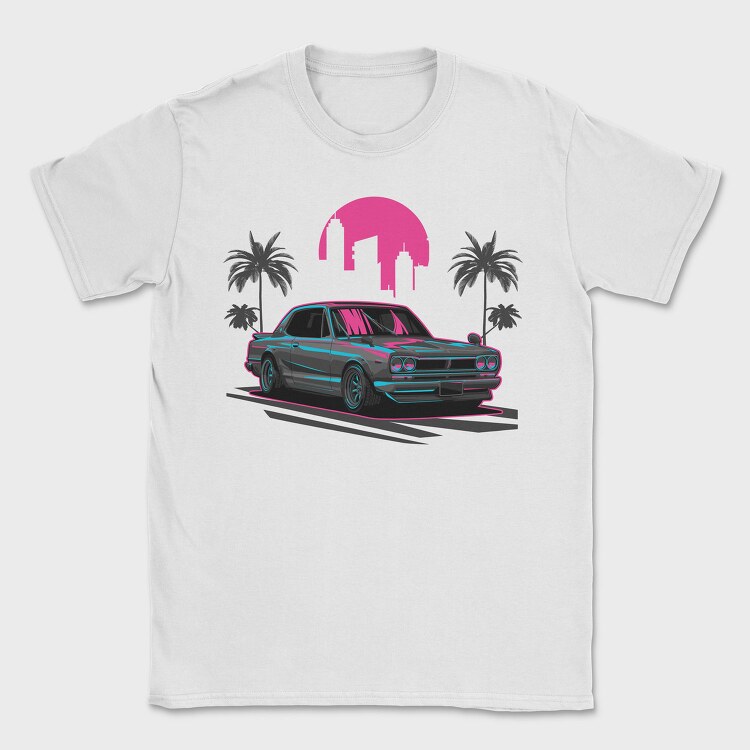 Skyline Retro Night 2, Tricou Barbati (Unisex)