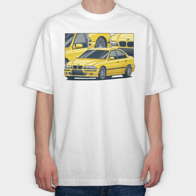 Yellow Bmw 5 Series Fast Mod, Tricou Oversize Barbati (Unisex)