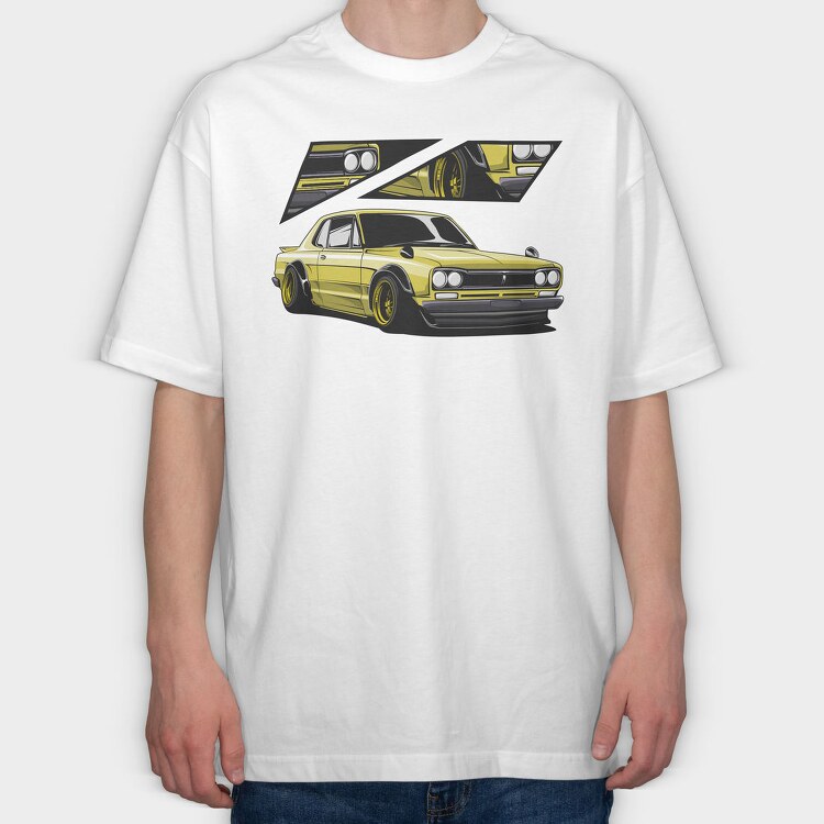 Yellow Nissan 240Sx Stance Fast, Tricou Oversize Barbati (Unisex)