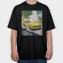 Yellow Chevy Camaro Coastal Cruise, Tricou Oversize Barbati (Unisex)