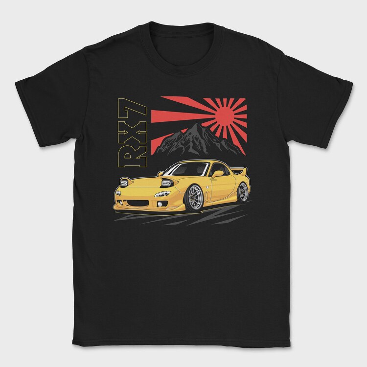 Yellow Nissan Rx7 Fast Metallic, Tricou Barbati (Unisex)