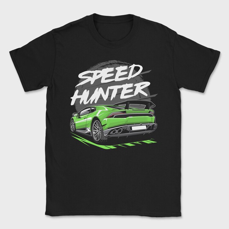 Speed Hunter Car Green Fast, Tricou Barbati (Unisex)