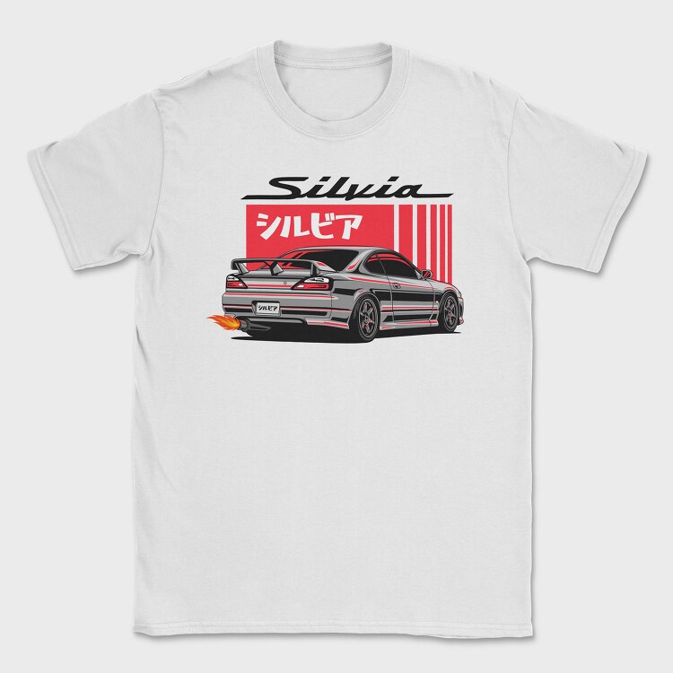 Silvia Japanese Red Flames, Tricou Barbati (Unisex)
