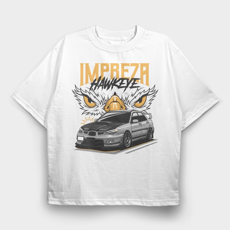 Silver Wrx Hawk Eyes Stance, Tricou Oversize Barbati (Unisex)