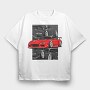 Red Nissan 240Sx Stance, Tricou Oversize Barbati (Unisex)
