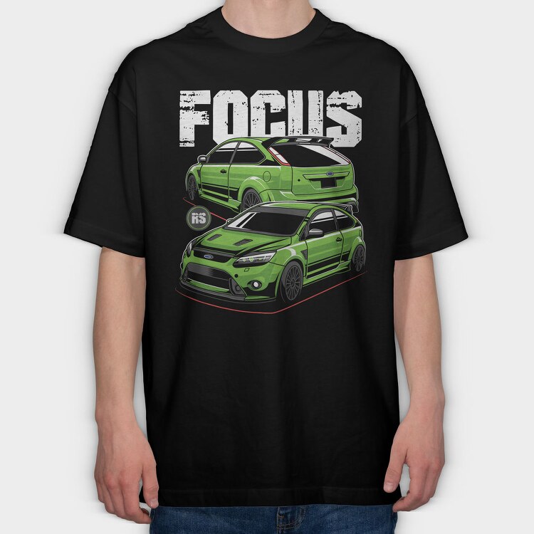 Green Focus Rs Fast Car, Tricou Oversize Barbati (Unisex)