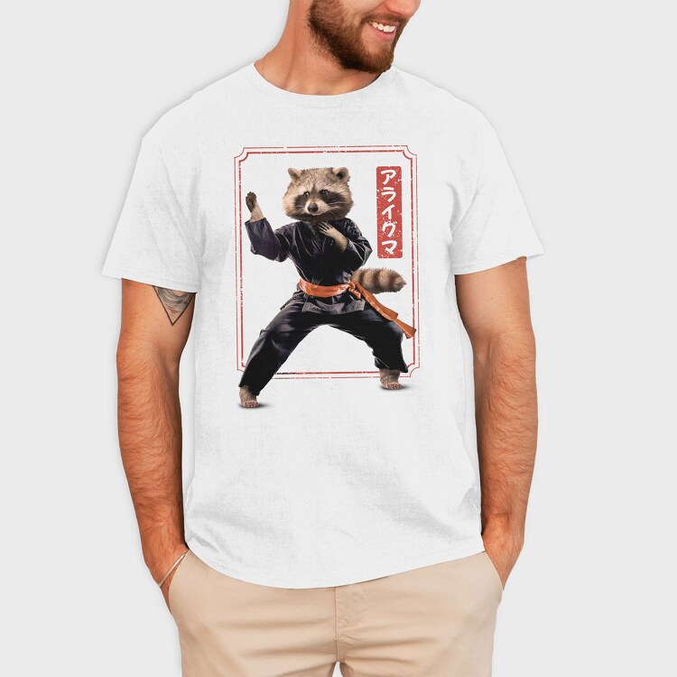 Kungfu Raccoon, Tricou Barbati (Unisex)