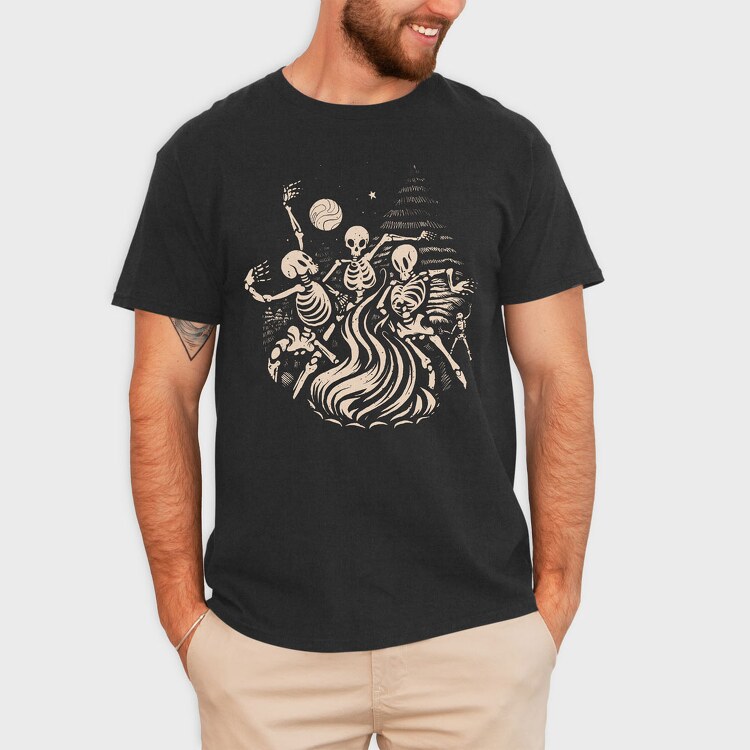 Skeletons Dancing Fire, Tricou Barbati (Unisex)
