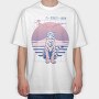 Japanese Tiger Looking Up Sakura, Tricou Oversize Barbati (Unisex)