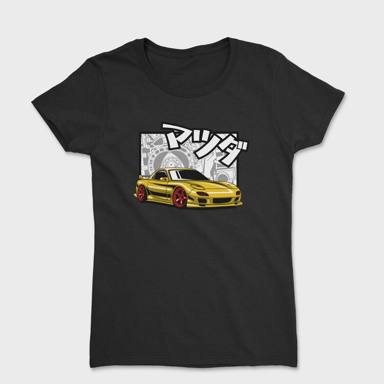 Mazda Rx7 Jdm Gold Fast Metallic, Tricou Femei