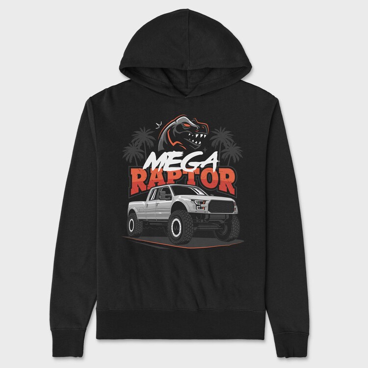 Raptor Truck Palm Ocean Sunset, Hanorac Oversize Barbati (Unisex)