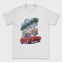 Hollywood Red Car Palm Tree Modern, Tricou Barbati (Unisex)