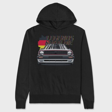 German Legends Never Die Car Artwork, Hanorac Oversize Barbati (Unisex)