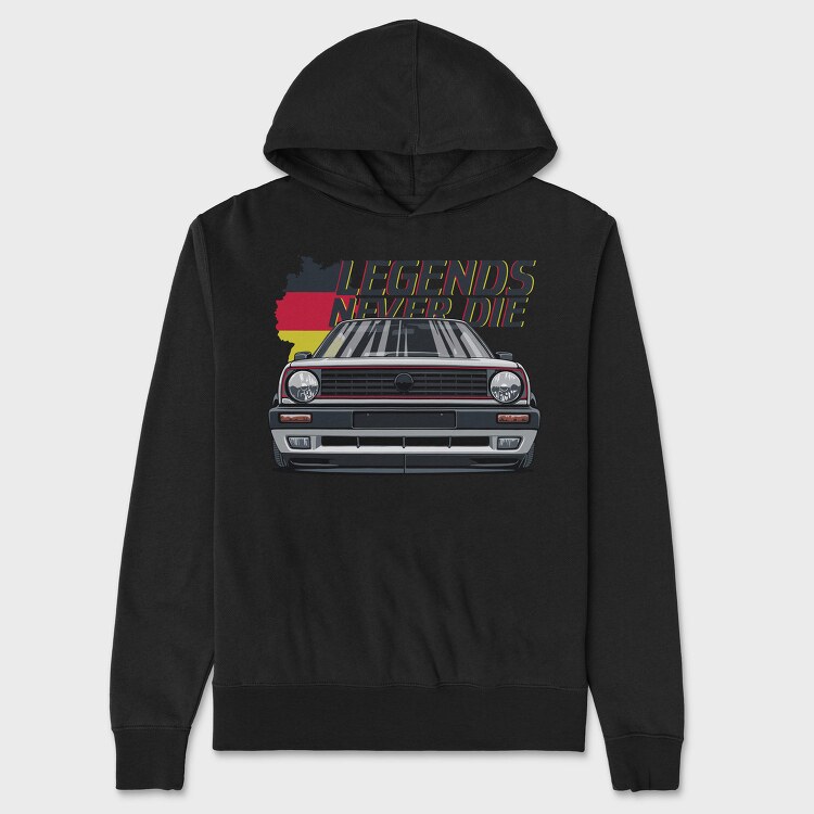 German Legends Never Die Car Artwork, Hanorac Oversize Barbati (Unisex)