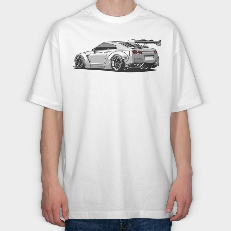 Skyline Gtr Grey Racing, Tricou Oversize Barbati (Unisex)