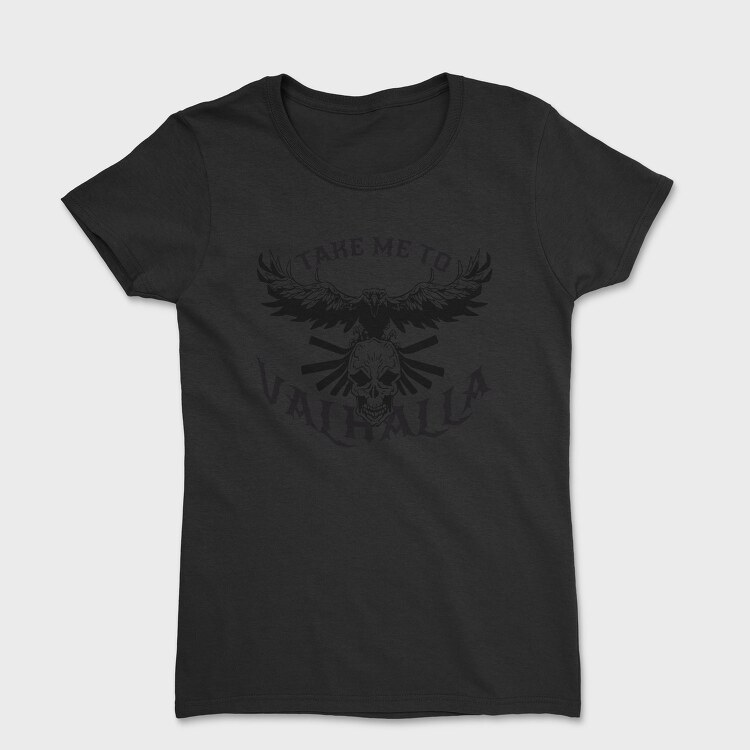 Bird Flying On Skull Crow Front, Tricou Femei