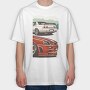 Skyline Front Back, Tricou Oversize Barbati (Unisex)