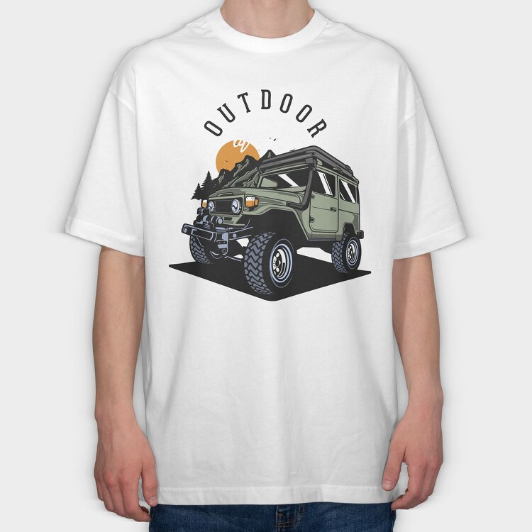 Outdoor Adventure Jeep Offroad, Tricou Oversize Barbati (Unisex)